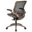 Mid-Back Transparent Mesh Executive Swivel Office Chair with Flip-Up Arms
