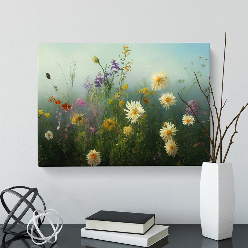 Resplendent Wildflowers Floral - Wrapped Canvas Painting, 35cm H x 50cm W x 3cm D