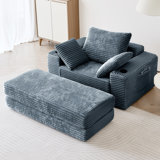 Oversized Chaise Lounge Indoor, Luxurious Velvet Corduroy Convertible Armchair With Storage & Cupholder – Comfortable & Stylish 2-In-1 Sofa Chair For Small Spaces, Apartments, And Living Rooms – Plush Foam Cushion, Adjustable Lounger, 3 Elegant Colors