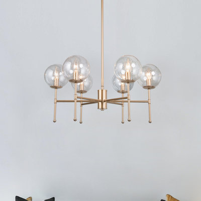6 - Light Iron Dimmable Sputnik Geometric Chandelier