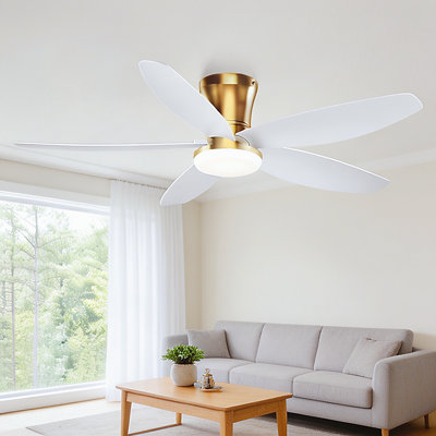 36/42/48" Flush Mount Low Profile Ceiling Fan With Light And Remote,Quiet,Easy Install