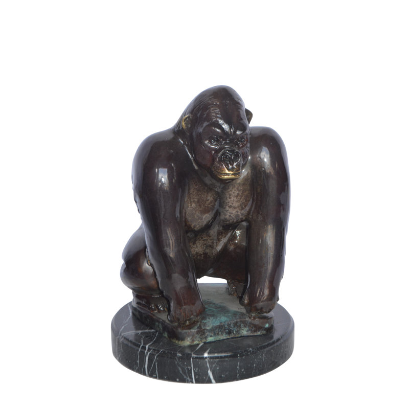 Statue en bronze King King - Taille: L 10 po x l 10 po x H 15 po.