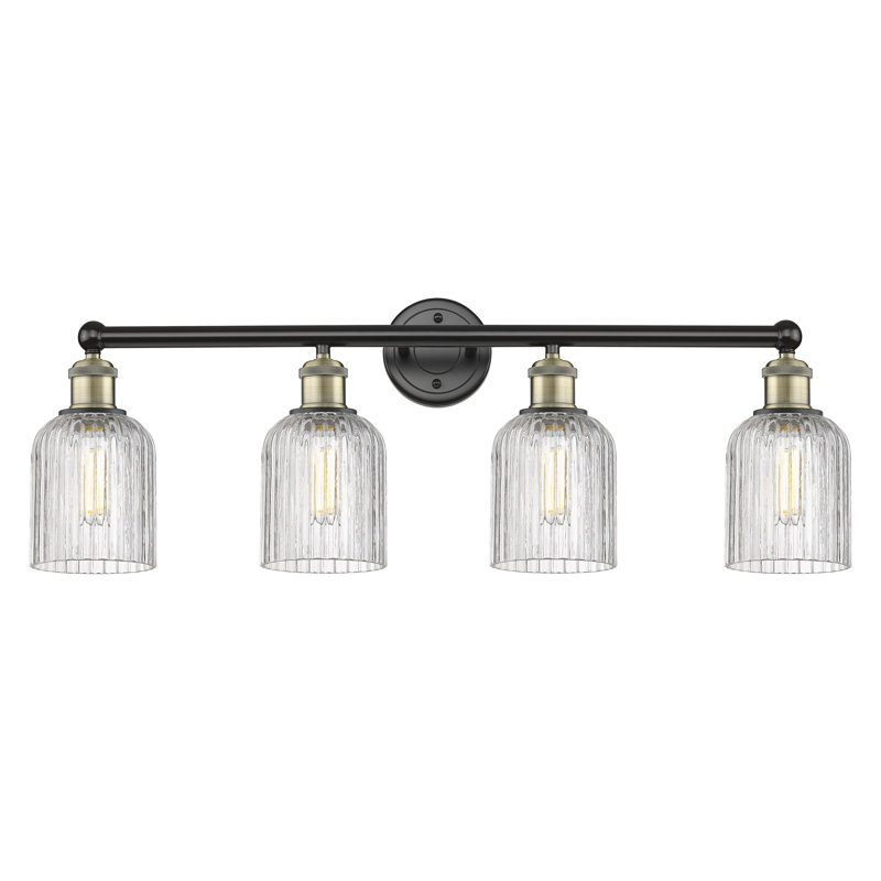 Fiennes 4 - Light Dimmable Vanity Light, Black Antique Brass, Clear