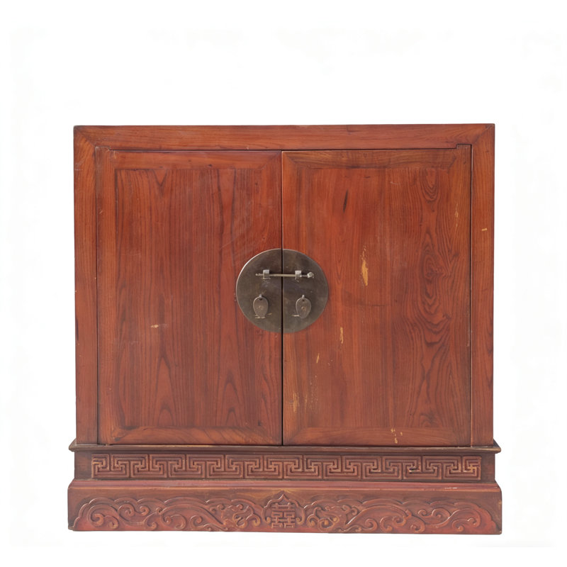 Ancient Chinese Elm Lacquered Cabinet