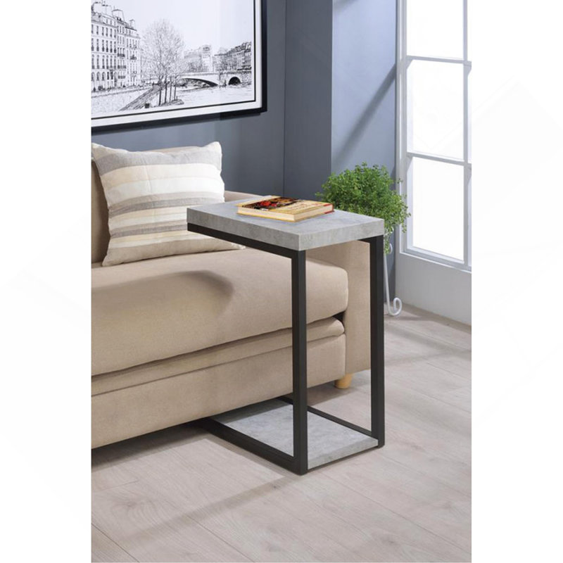 Table à collation en ciment et noire, Gris