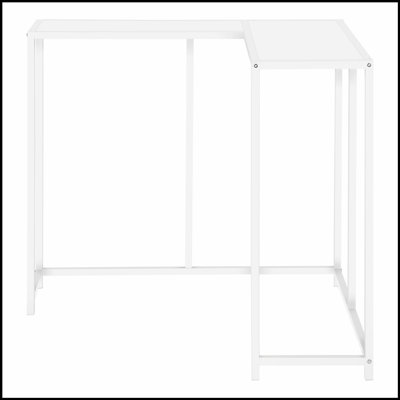 Narrow Corner Accent Table with Black Marble Look Laminate and Durable Metal Base for Modern Entryways