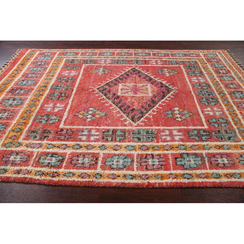 Moroccan Hand Knotted Wool Oriental Rug