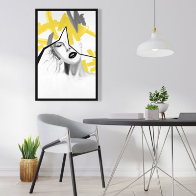 «Woman With Yellow Line» sur toile