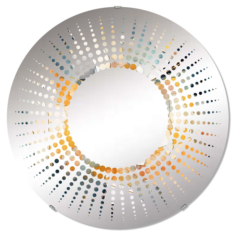 Miroir mural abstrait bleu, 23,6 po x 23,6 po