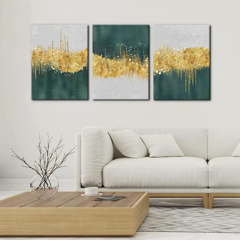Paquet de 3 décorations murales abstraites modernes 16 "x 12"