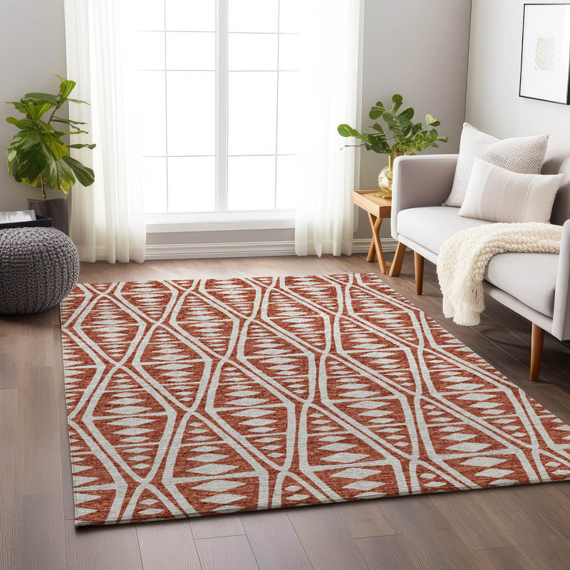 Premium Machine Washable Mayfield AMF112 Geometric Rug, Canyon, 10' x 14'
