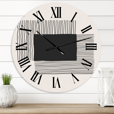 Minimal Geometric Lines and Squares VI - Modern wall clock
