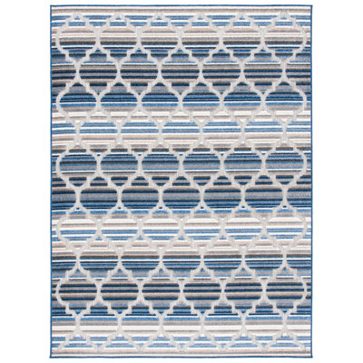 Tapis d'intérieur / extérieur à motif géométrique Longridge Performance