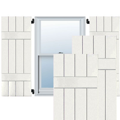 Series # 4 Exterior Real Wood Sapele Board-N-Batten Shutters Pair