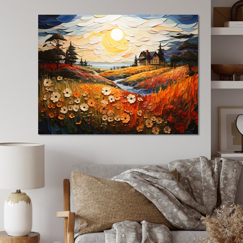 Marteka Farmhouse Seasons Pointillism II - impression, Toile tendue, H 12 po x l 20 po