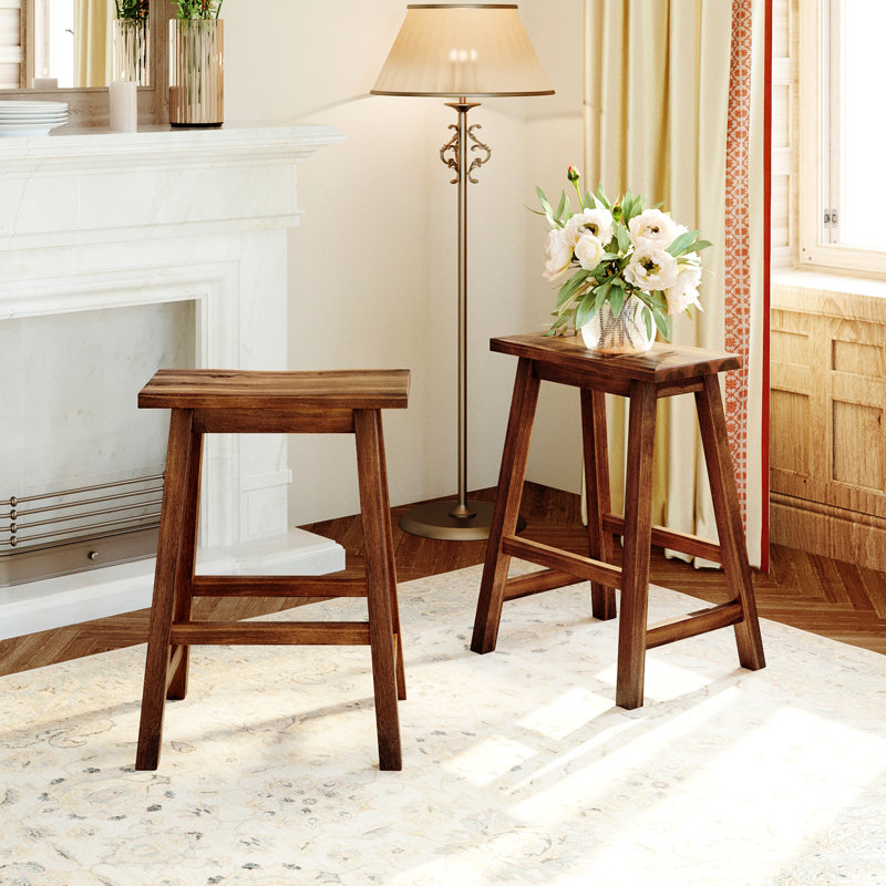 Tabouret à hauteur de comptoir en noyer - rustique
