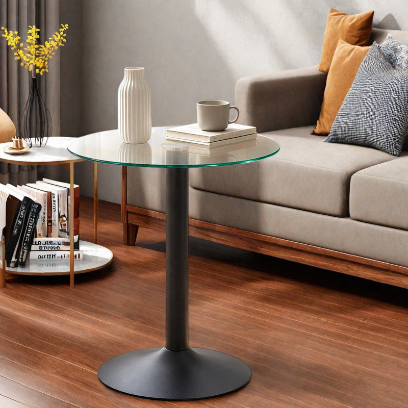 Top End Table, Black*Clear