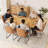 Kitchen Dining Set, Extendable Dining Table with Upholstered Dining Chairs-124957670