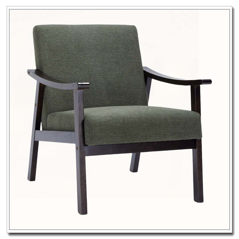 Chaise avec accoudoirs et dossier haut, Vert antique