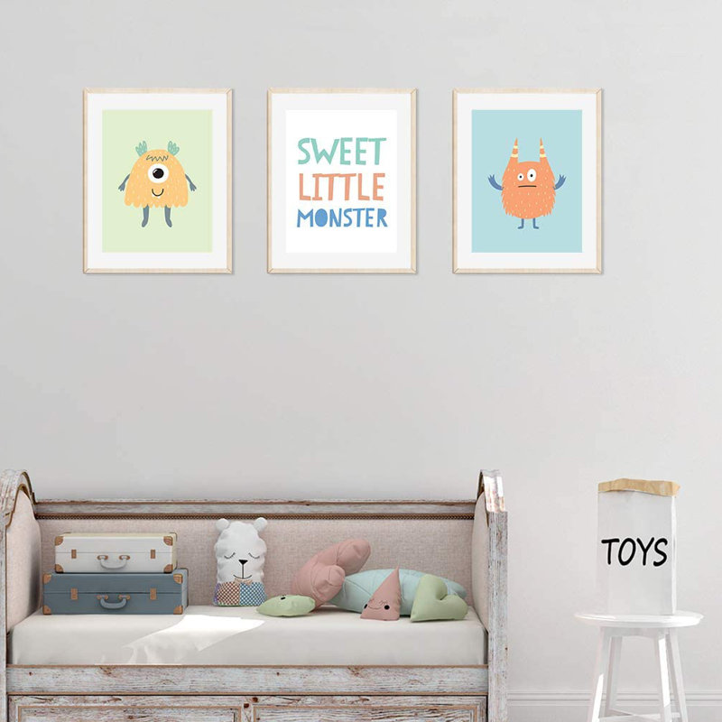 Ensemble 3 pièces d’impression sur papier doux little monstres Wirth