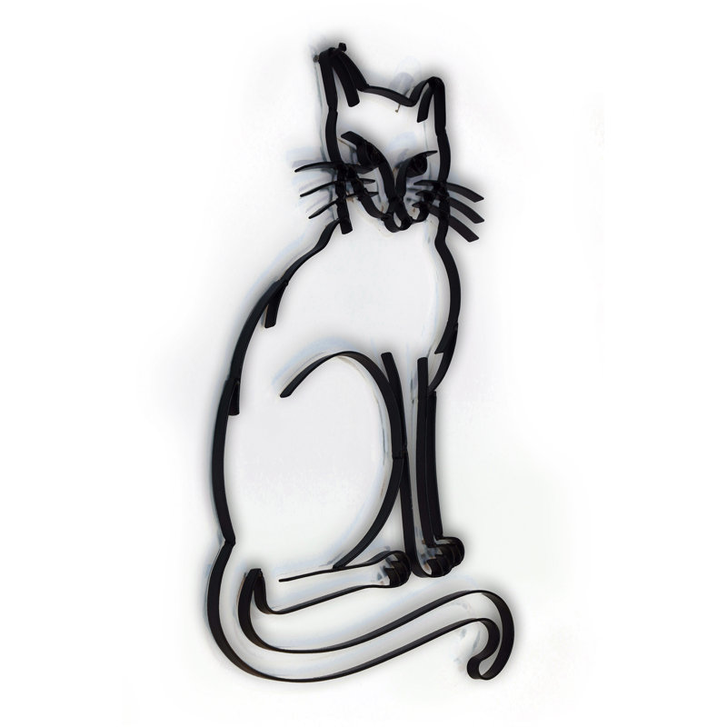 Décoration murale en acier contemporain pour chat