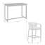 Chave Outdoor Patio 5-Piece Rectangular Table Set in Aluminum with Grey Cushions