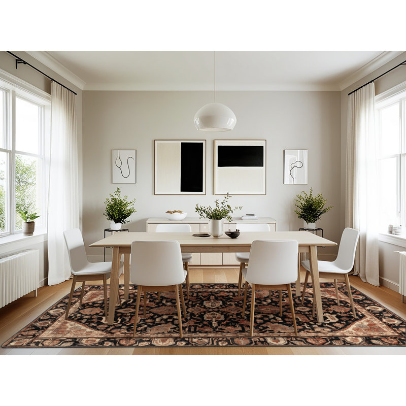 Machine Washable Persian Brown Area Rug, Rectangle 7' x 10'