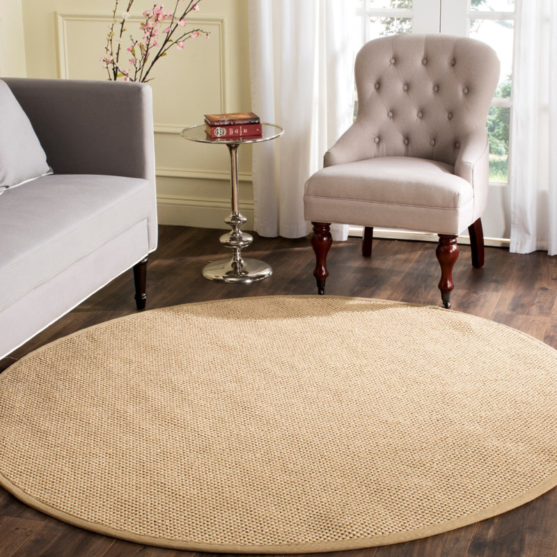 Benevides Machine Woven Tan Rug, Round 183cm