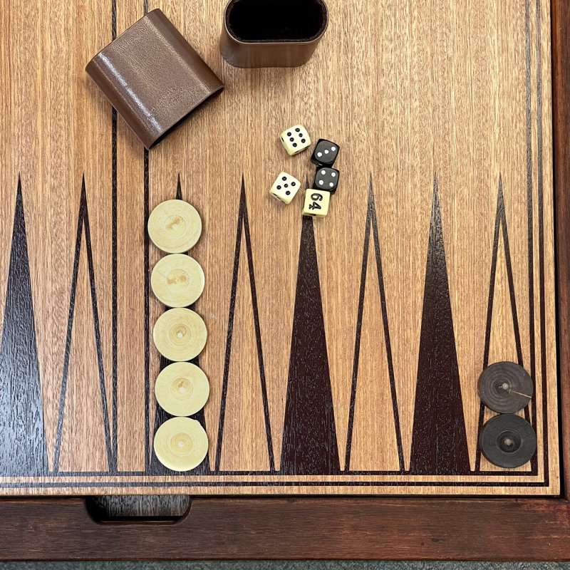 Sterling Wooden 3-in-1 Chess Checkers Backgammon Game Table