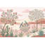 Décoration murale pastel désert paysage floral botanique amovible oiseaux-331447875-331447879