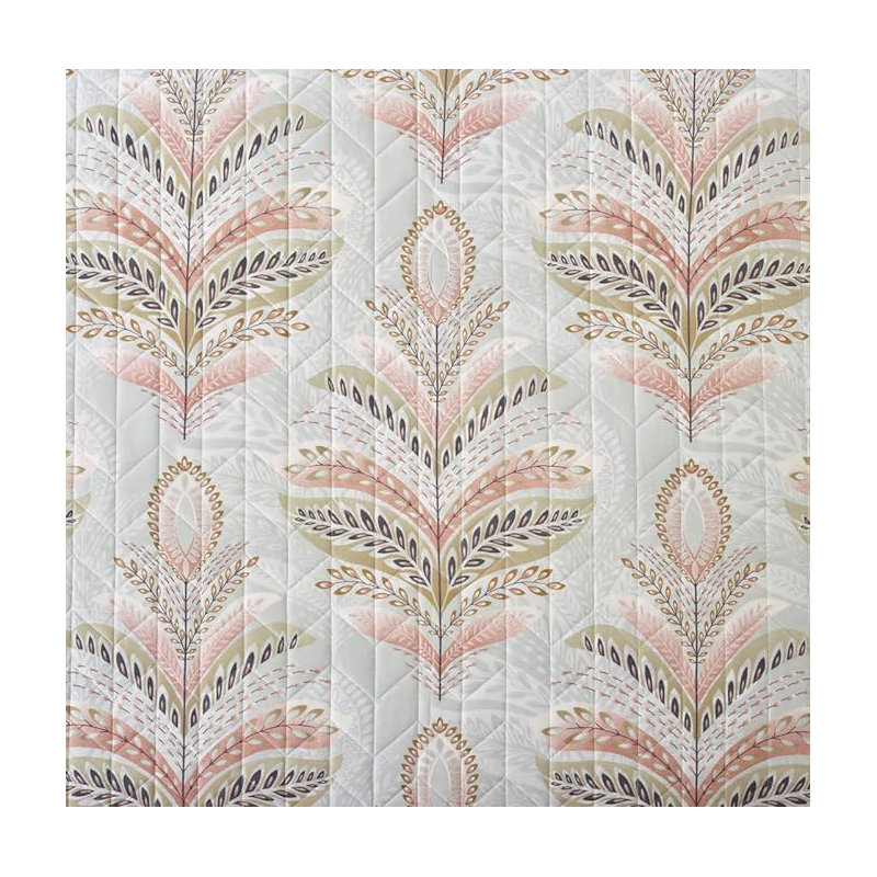Andrena Microfiber Bedspread with Pillow Shams, Pink, Floral, Single Bedspread + 1 Standard Pillow Sham