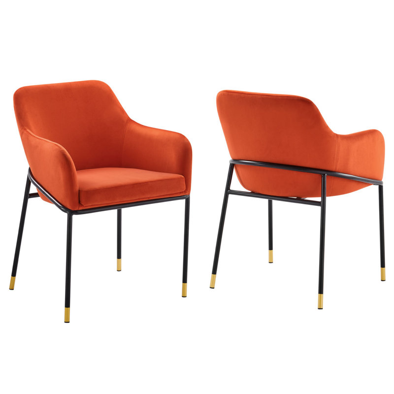 Modway Jovi Performance Velvet Dining Armchair, Orange