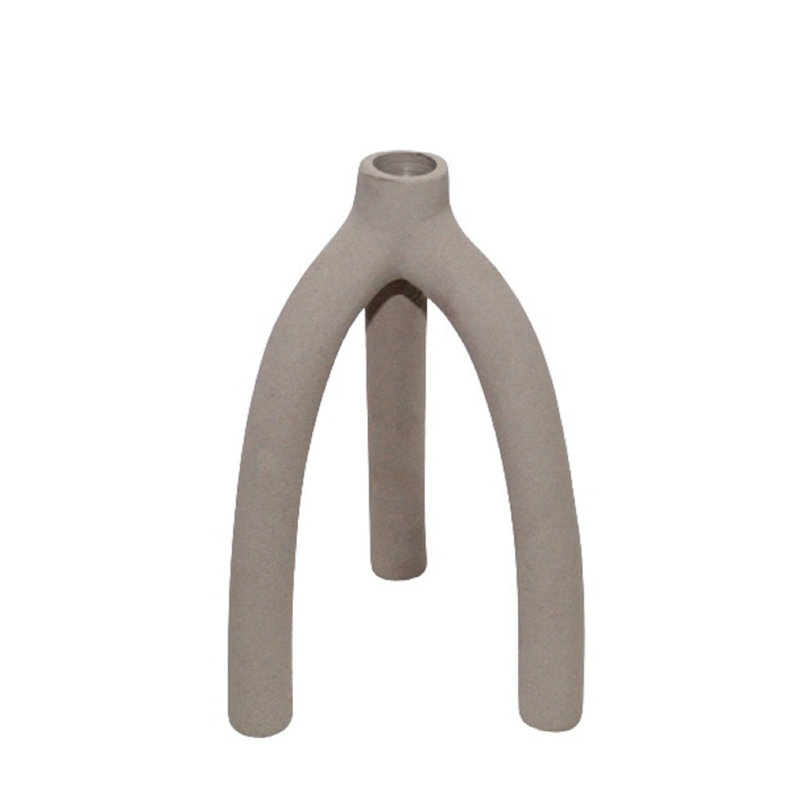 Asira Lg. Bougeoir en aluminium, H 8 po x l 5,25 po x P 5,25 po, Brun clair