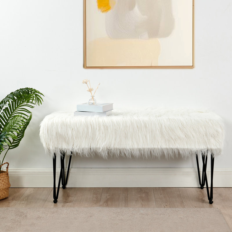 116.8cm Wide Rectangle Solid Colour Standard Ottoman, Antique White