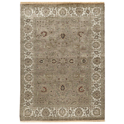 High-Quality Hand-Knotted Brown And Ivory Area Rug