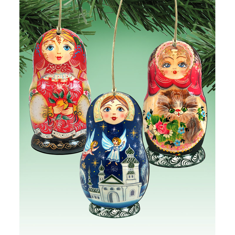 5'' Wood People Hanging Figurine Ornament