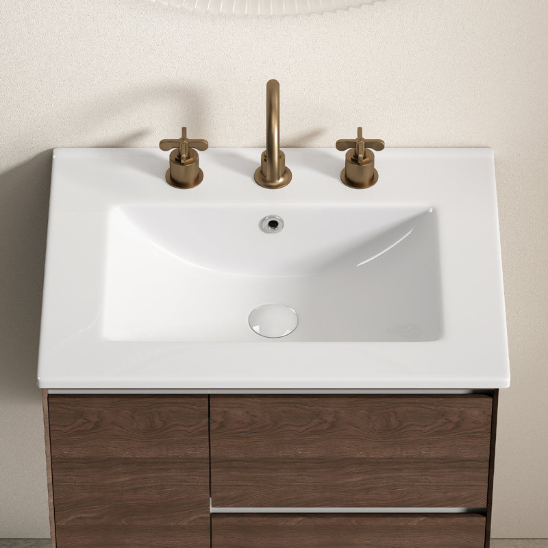 Lavabo de salle de bain compact avec rangement en céramique de qualité supérieure - Design moderne