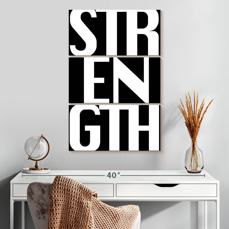 Strength Typography, 32" H x 20" W