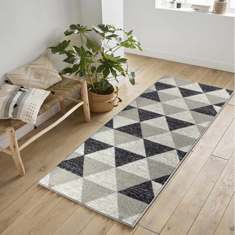 Saydee Non-Slip Geometric Indoor Doormat, Rectangle 67x 220cm