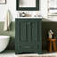 Meuble-lavabo de 24 po en céramique, meuble-lavabo contemporain avec poignées en argent et fabrication élégante, portes à fermeture en douceur élégantes-1260524955