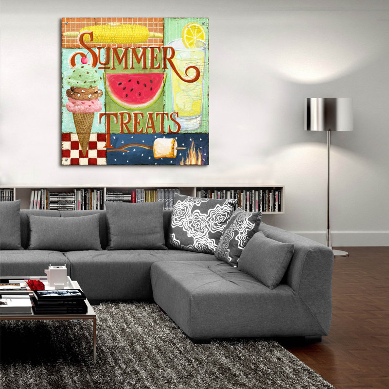 Art mural en verre épique «Summer Treats» par Art Licensing Studio, 36 po x 36 po, H 36 po x l 36 po