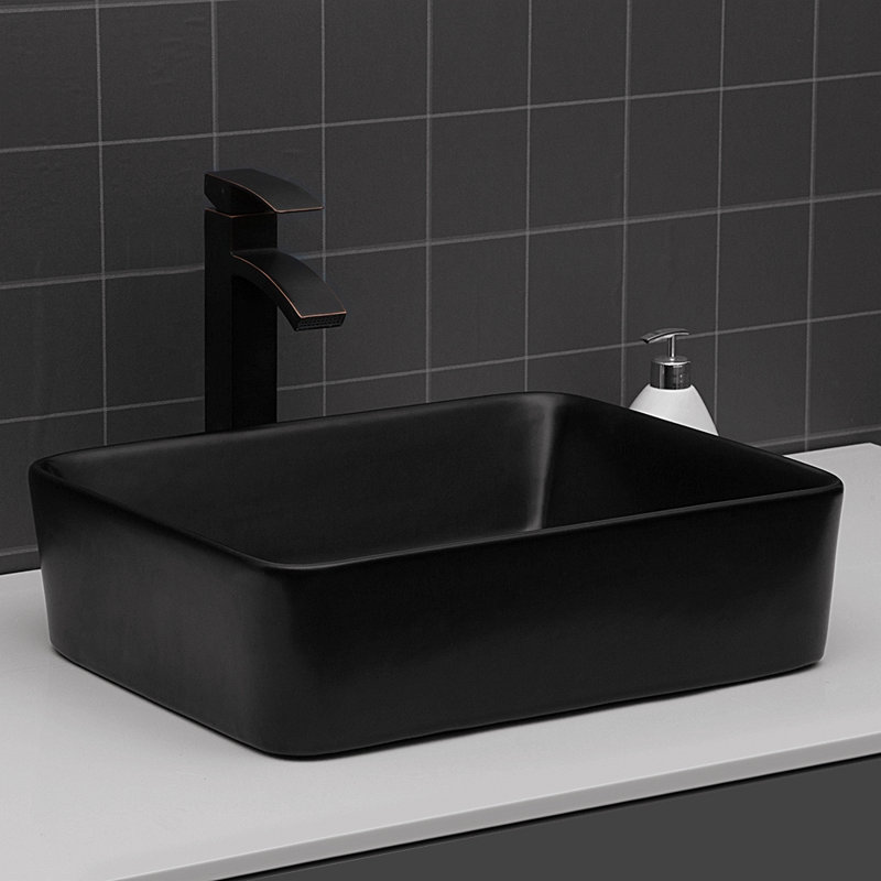 Lavabo de salle de bain vasque rectangulaire en céramique