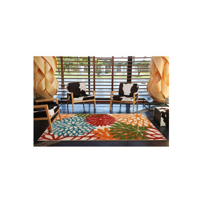 Machine Washable Straw Toned Multicolor Snowflake Pattern Decorative Woven Base Rug