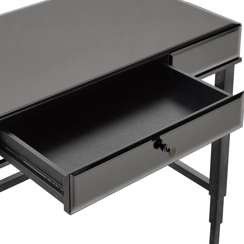 Elana Metal Base Writing Desk, Black Nickel