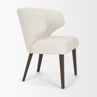 Fauteuil à oreilles en bois brun foncé Luthien