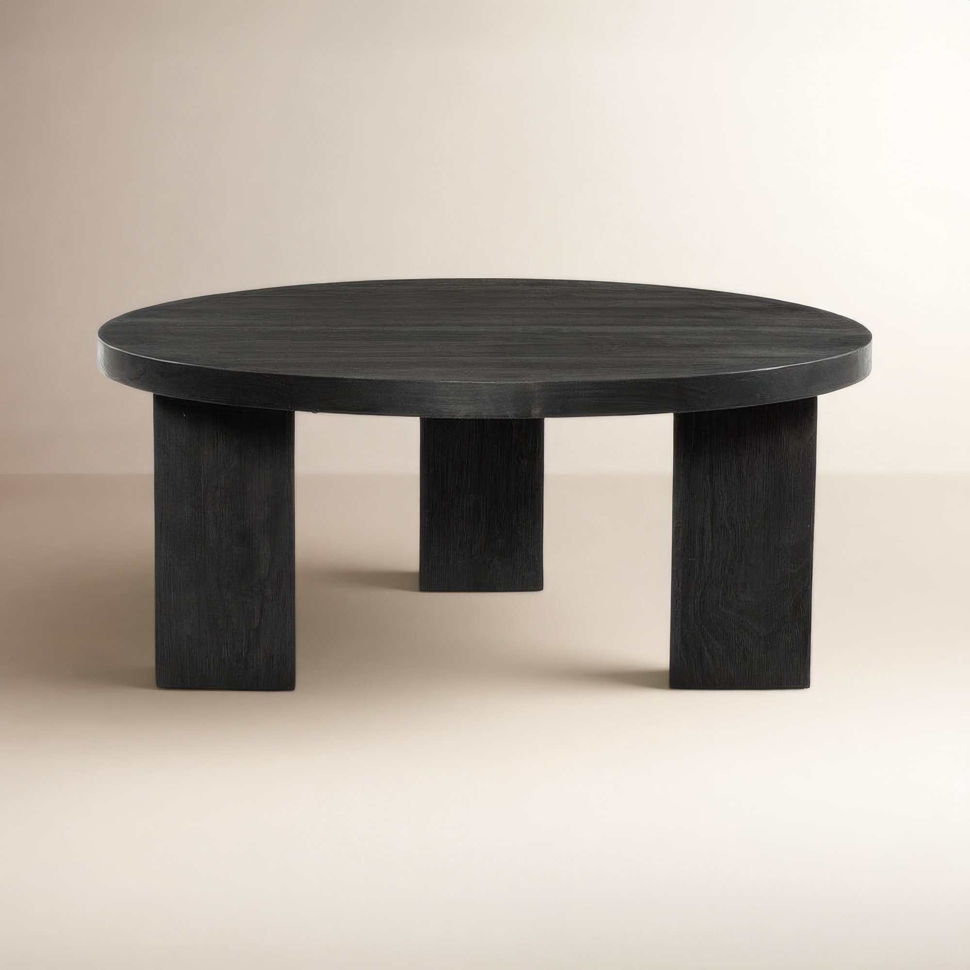 Siham Solid Wood Single Coffee Table, 16" H x 48" L x 48" W, Black