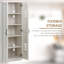 Armoire de rangement autoportante de 63 po à 2 portes avec 5 tablettes et 2 tablettes réglables pour la salle à manger, blanc antique