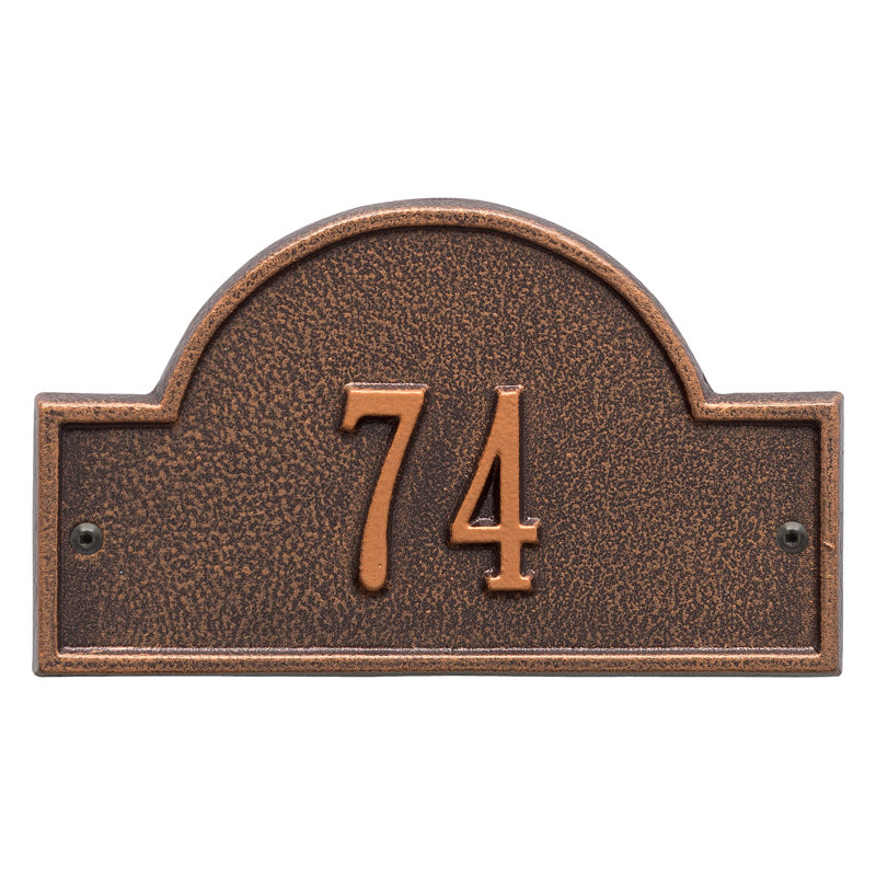 Plaque d'adresse murale 1 ligne, Cuivre antique, Oui