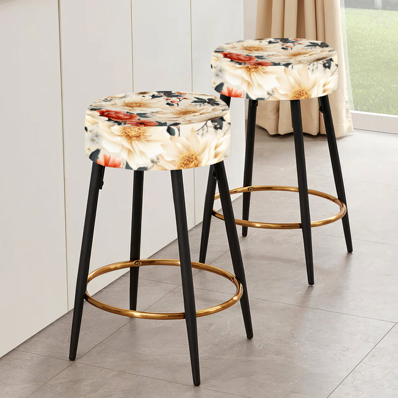 Ensemble de 2 tabourets de bar Vintage White Boho