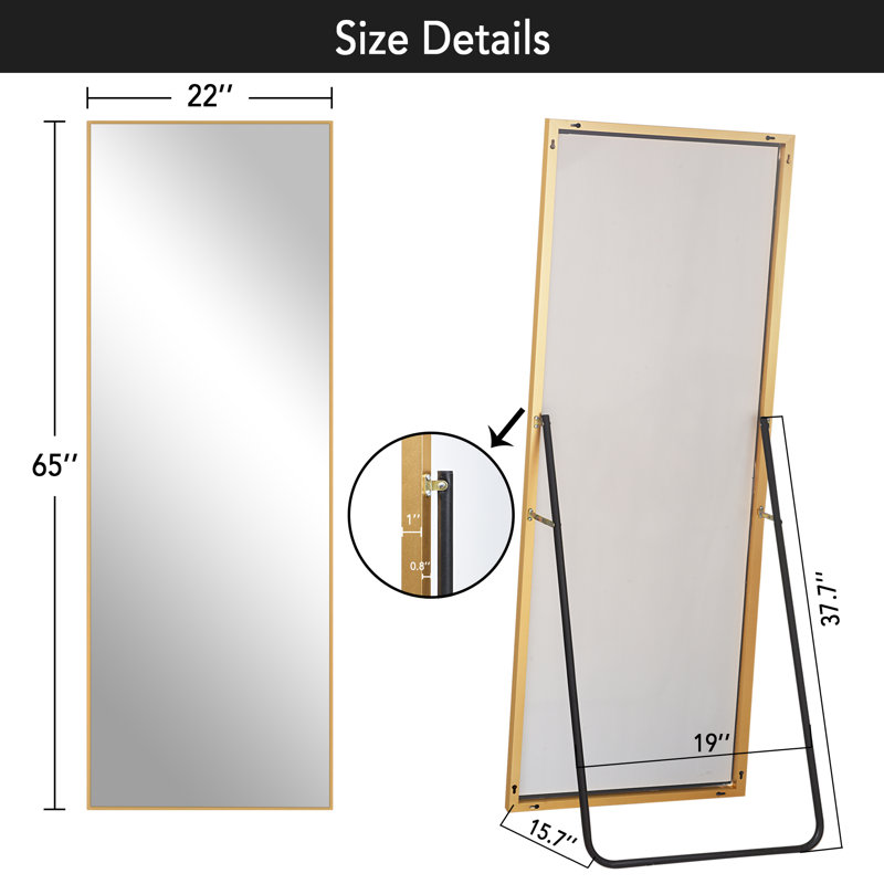 Metal Flat Mirror, Gold